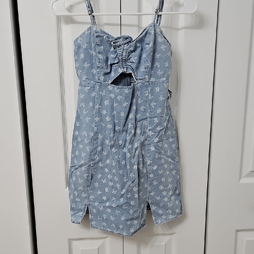 Aeropostale Light Blue Floral Mini Dress